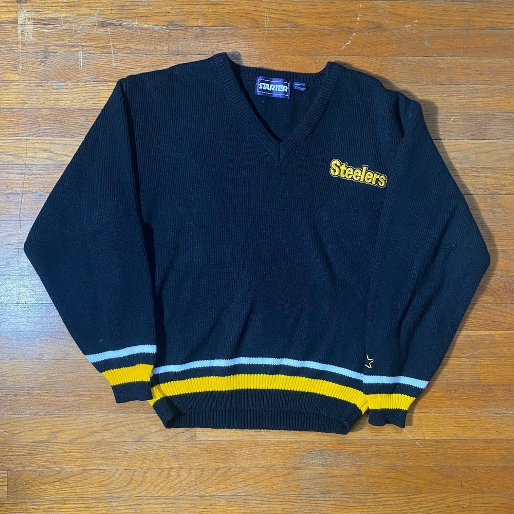 Vintage Starter Pittsburg Steelers Acrylic‎ V-Neck Sweater